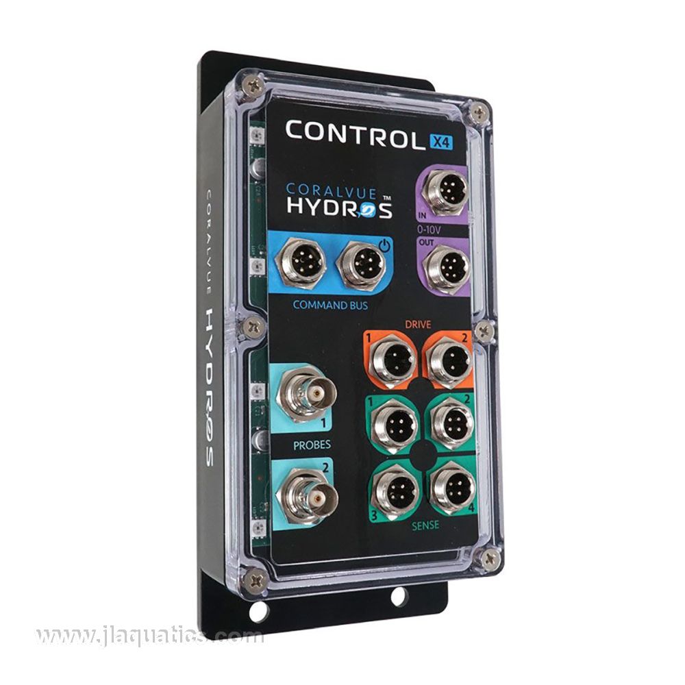 Hydros Control X4/XP8 Pro Pack base unit side view showing all ports