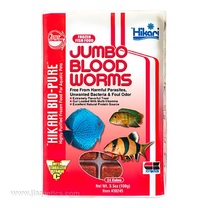 Hikari Frozen Jumbo Bloodworms - 3.5oz Cube