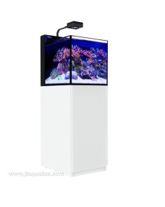 Red Sea Max Nano Peninsula aquarium with white cabinet